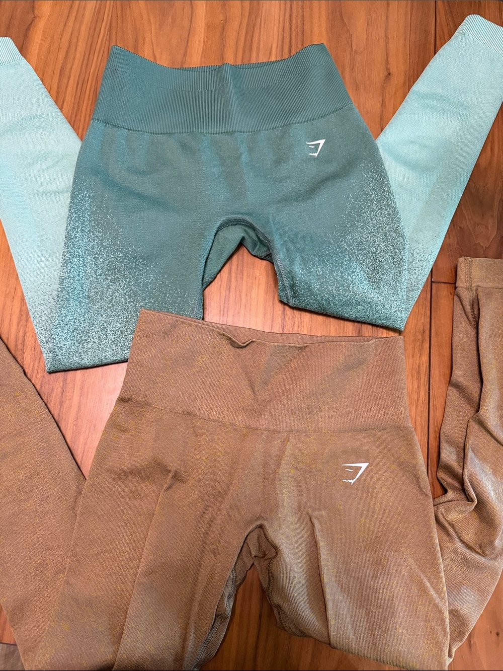 Gymshark Ombre Leggings – Teal & Brown (2 Leggings $25)